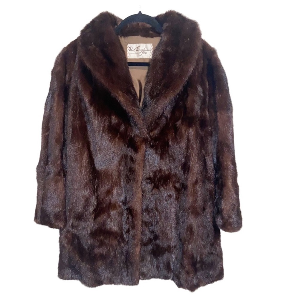 Vintage Genuine Fur Coat Womens Small/Medium Luxury Old Money Brown Mink
